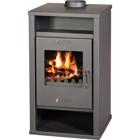 Termoestufa de Leña Victoria Deluxe B – 12,2 kW (5 + 7 kW) – Hidro, con Producción de Agua Caliente – Clase A – Salida de Humos Ø150 mm (1/2)