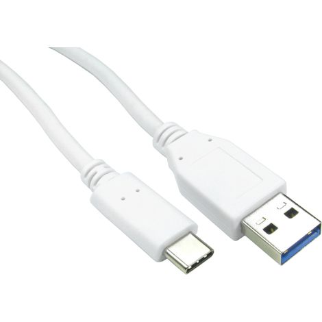 Câble USB RS PRO, USB C vers USB A, Blanc, 500mm ( Prix pour 1 )