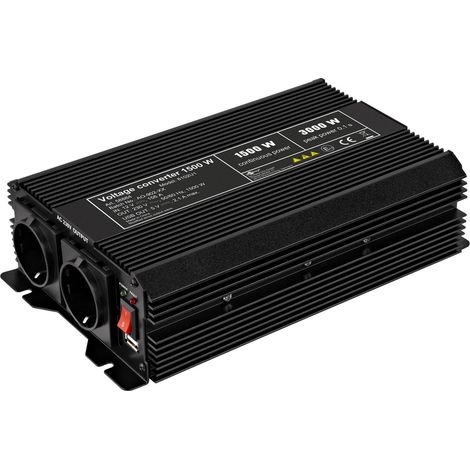 Goobay 58884 adaptador e inversor de corriente Universal 1500 W Negro