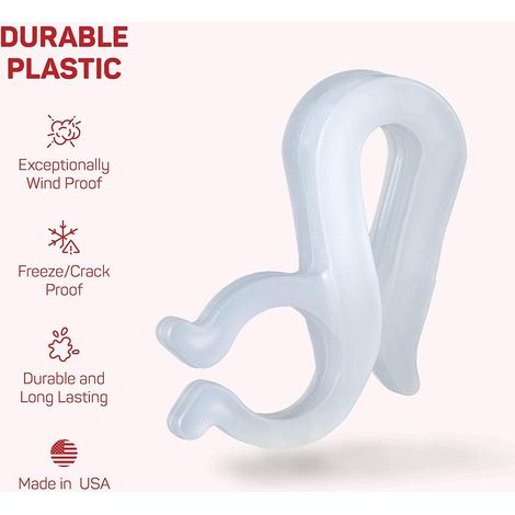 200 crochets en plastique, clips de suspension multifonctionnels, supports pour luminaires de jardin, faciles à installer, en stock