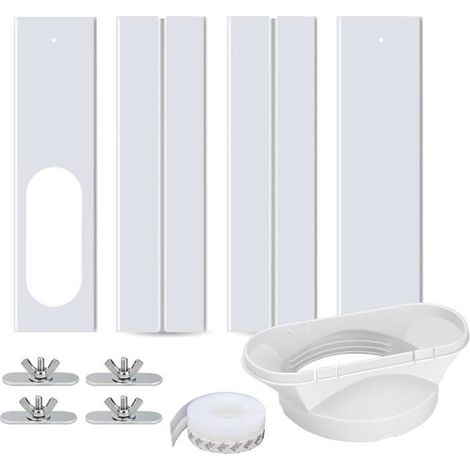 Kit de glissière de fenêtre réglable pour climatiseur portable - Pare-Brise de climatiseur - 1/2 Pcs - Blanc (1/4)