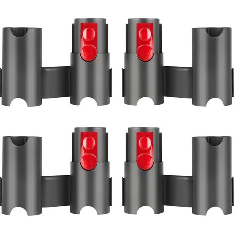 4 Pièces Support D'accessoires pour Dyson Aspirateur, Robuste et Facile à Utiliser, Support de Rangement pour Dyson Aspirateur, Large Compatibilité, pour Dyson V7 V8 V10 V11 V15 (Noir + Rouge)