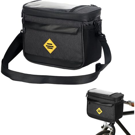 Sacoche de guidon pour vélo, avec suspension pour lampe, avec bretelles, pour vélos électriques, VTT, vélo de ville (A) (1/5)