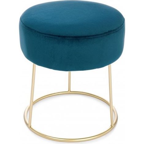 Pouf in velluto Blu CLARISSA diametro 35x h40 cm