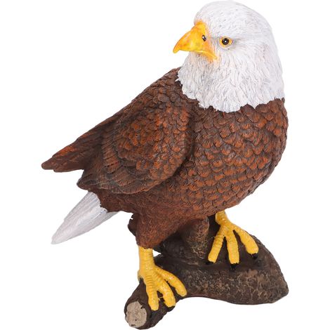 Statue d’aigle à tête tournée, détails riches, résine stable et durable, figurine patriotique pour bureau, maison, café (1/5)