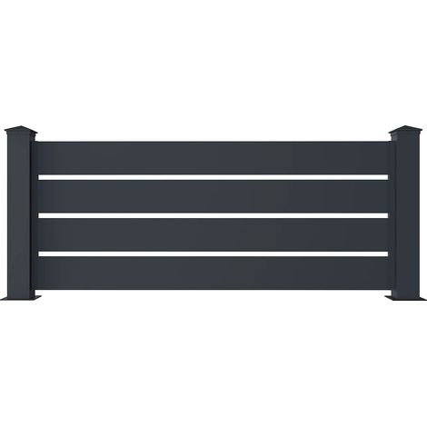 Recinzione da appoggio traforata H80,3 x L188,6 cm in Alluminio Antracite - PRIMO