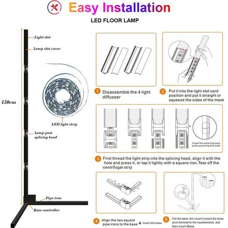 RGB-Eck-Stehlampe mit Farbwechsel, dimmbare LED-Stehlampe, Nachtlicht mit Fernbedienung (1/5)