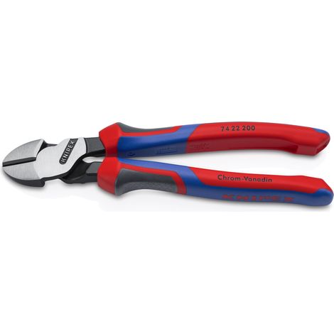 KNIPEX 74 22 200 Pince coupante de côté à forte démultiplication avec poignées comfortables atramentisée noire 200 mm (1/4)