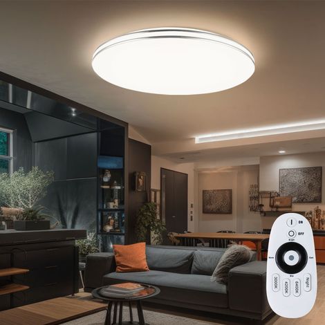 Lampada da soffitto lampada luce diurna lampada da soffitto con telecomando lampada soggiorno dimmerabile, LED 48W 3500Lm 3000-6400K, PxH 53x8 cm