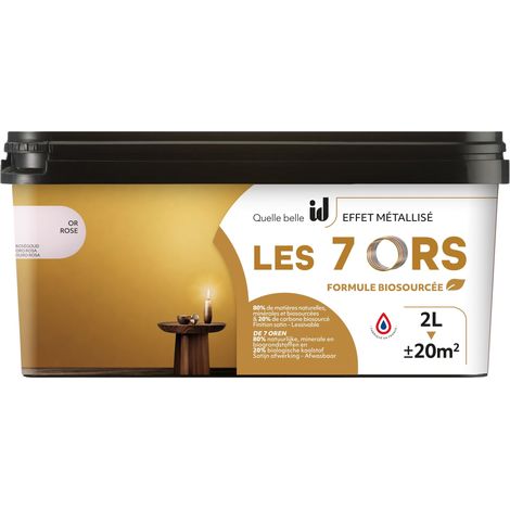 PEINTURE EFFET MÉTALLISÉ 7 ORS OR ROSE 2L - ID PARIS (1/3)