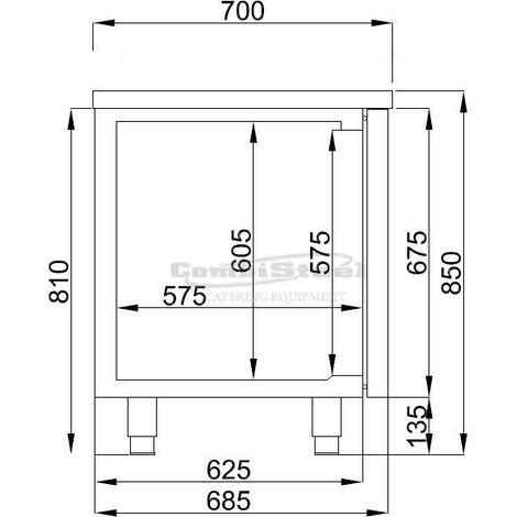 Table réfrigérée 3 portes inox - Combisteel (1/3)