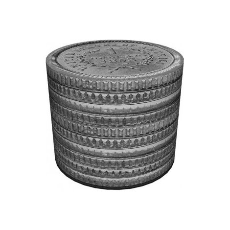 Dekorativer Pouf, Bertoni, Monety-Muster – runder Pouf für Wohnzimmer und Flur, Zylinder 40 cm, elegant, mit Reißverschluss, waschbar (1/3)