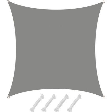 Voile d'ombrage étanche 4x4 m – Protection solaire UPF 50+ – Résistant à la déchirure – Installation inclinée recommandée – Amanka