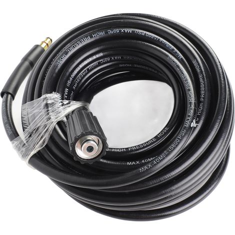 Flexible haute pression nettoyeur M22 18 MPa 15 m noir tuyau lavage jardin pulvérisateur compatible partiellement Nilfisk C100 C110 C120 C130 C140 (1/5)