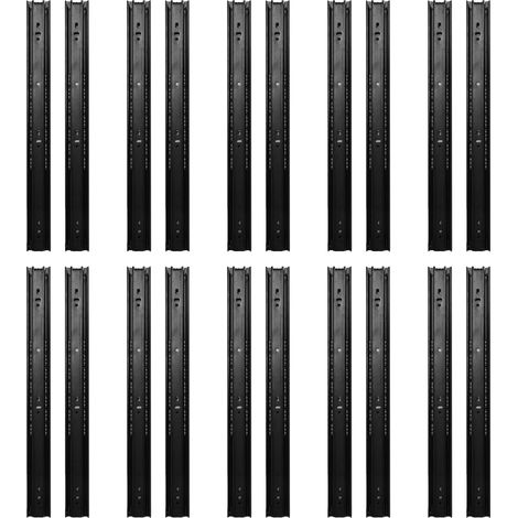 10 Paires de glissières de tiroir 3 sections extension support lourd rail guide pour bureau domicile 45cm (1/5)