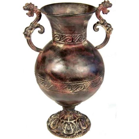 Amphore aus braunem Metall, 36 x 18 cm