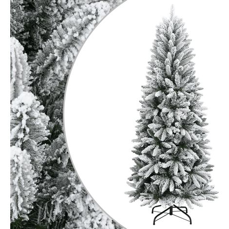 Sapin de Noël artificiel avec neige floquée-Décoration de Fête pour Noël 120 cm PVC et PE 865470 (1/5)