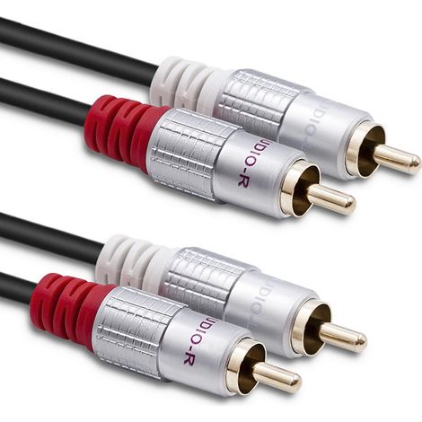 Cavo Qoltec 2x RCA maschio / 2x RCA maschio 3 m Nero (1/4)
