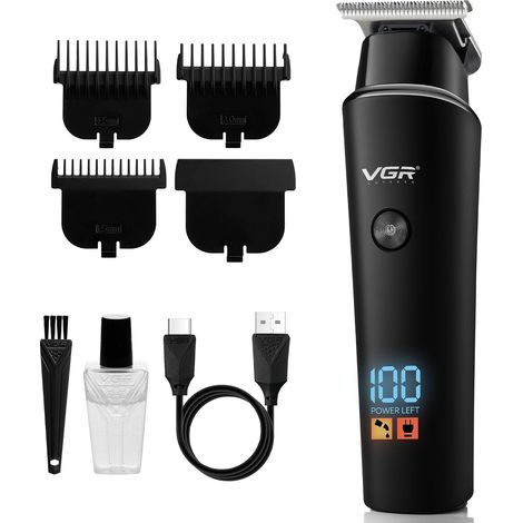 Tondeuse à barbe sans fil pour homme - Rasoir électrique rechargeable avec batterie de 500 min - Kit de toilettage pour barbe et coupe de cheveux du corps (1/5)