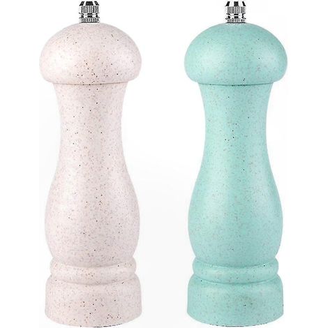Moulin à sel et poivre en bois réglable, lot de 2, broyeur rechargeable avec mouture personnalisable (1/5)