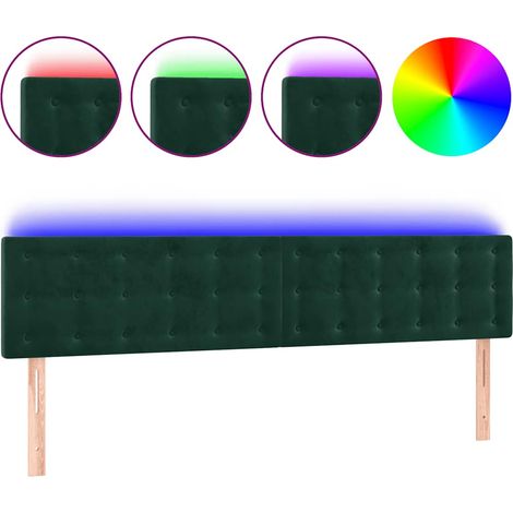 Maison Exclusive - Testiera a LED Verde Scuro 200x5x78/88 cm in Velluto