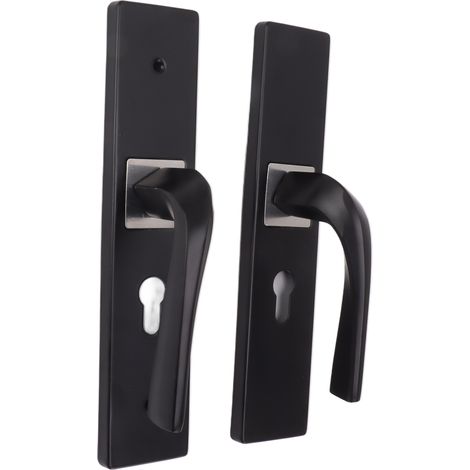 Poignée de porte avec serrure à cylindre universel, poignée à levier pour chambre, sans clé (1/5)