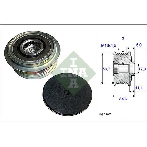 Poulie roue libre, alternateur Schaeffler INA 535 0125 10 FORD 1379699 1388002