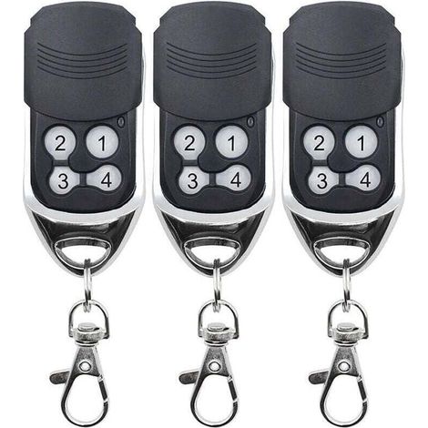 Télécommande Universelle 433MHz pour Portail et Porte de Garage, Remplacement pour Camé, Super Copie, Compatible Code Fixe et Code Roulant, Compatible avec DOORHAN MOTORLIN, Lot de 3 Pièces