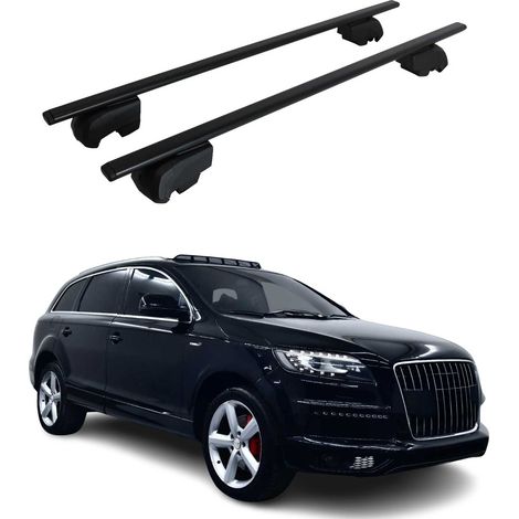 OMAC Barres de toit pour Audi Q7 4L 2006-2015 – City Crash tested – ISO PAS 11154:2006 – Antivol inclus – Charge max 75 kg – 2 barres Noir (1/4)