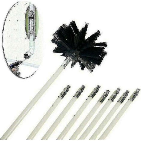 Kit de nettoyage de cheminée à perceuse comprenant tiges et brosses (1/4)