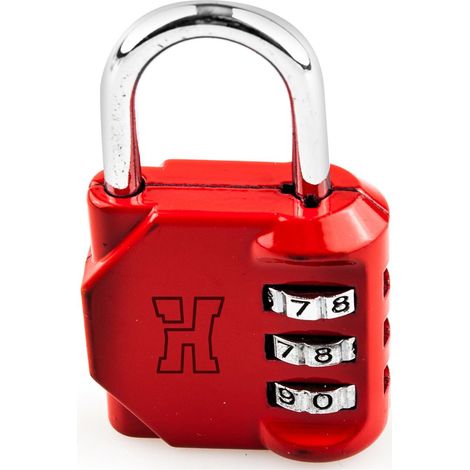 Lucchetto a combinazione Handlock 3 numeri 30mm rosso