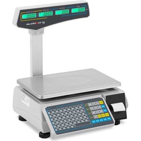 Balanza de control - 30 kg / 15 g - 38 x 26,5 cm - con impresión de etiquetas - (1/5)