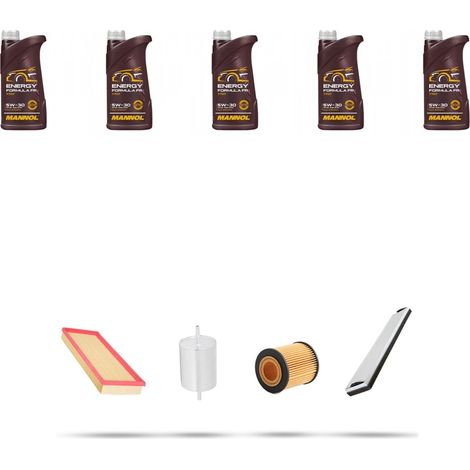 Kit tagliando 4 FILTRI e 5L OLIO compatibile con Ford Mondeo III 1.8 81kw dal 2000 dal 2007 (1/5)