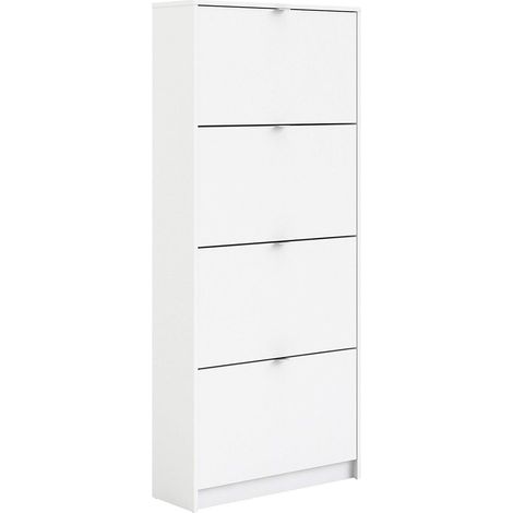 Scarpiera 4 Ante Salvaspazio Mobile Porta Scarpe Capiente Design Moderno Semplice Per Ingresso Corridoio Camera Struttura Resistente Sobral 162 x 25 x 71 Cm Bianco