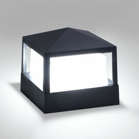 ALOVEZ Pfostenlampe Säulenlampe Torlampe Außenleuchte Säulenlampe Villa IP65 Wasserdicht Aluminium Garten Landschaft Rasen Tor Zaun Eingangsleuchte, Kaltweiß Energieklasse A++ (1/5)