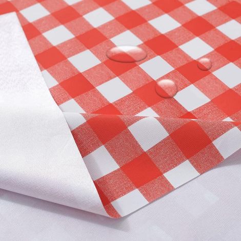 Nappe PVC à carreaux imperméable résistante à l'huile lavable 140x140 cm rouge