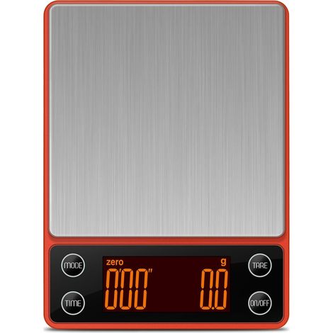 Kaffeewaage mit Timer, hochpräzise Espressowaage 3 kg/0,1 g, wiederaufladbare tragbare digitale Kaffeewaage, automatische Tara, intelligenter Wasserdurchfluss, geeignet für Baristas oder den Küchengeb