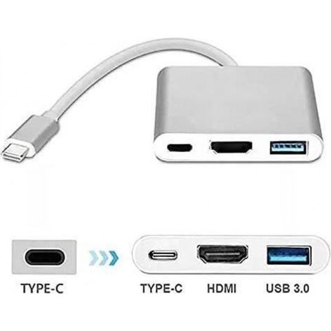 Adaptateur Usb C Vers Hdmi - Hub Multifonctionnel Avec Port Usb 3 0 Et Charge Usb C Pd - Pour Nintendo Switch Macbook Et Appareils Usb C - 1 Pièce (1/4)