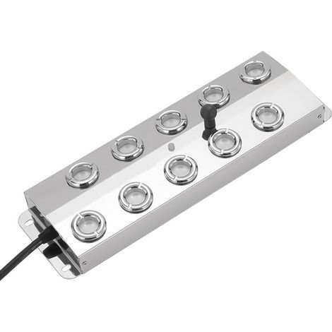 Système de brumisation extérieur pour bassins et jardins, construction réglable en acier inoxydable (dix têtes) (1/5)