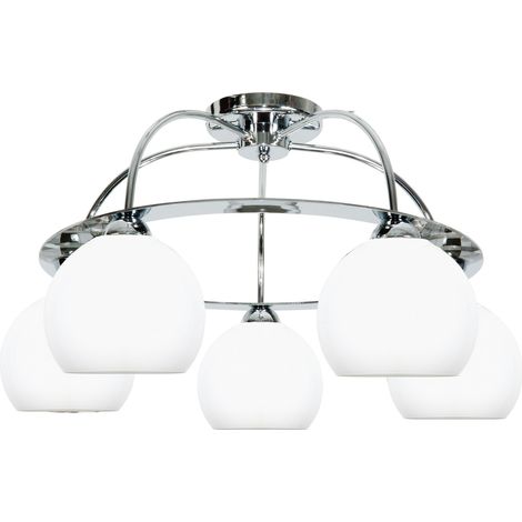 Lámpara de techo cromada con pantalla plateada Guanta 14-530