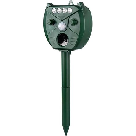 Solar Ultraschall Tiervertreiber, USB Katzenabwehr mit Bewegungsmelder für Ratten, Eichhörnchen, Rehe, Waschbären, Stinktiere, Kaninchen, Maulwürfe, Hunde, Katzen, wasserfest