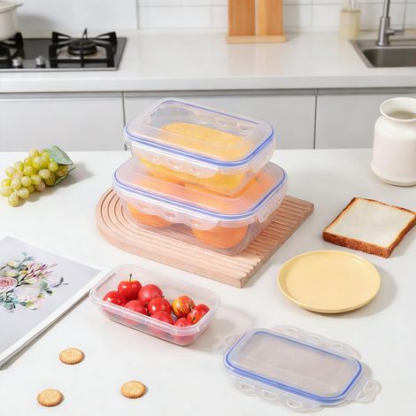 Boite De Rangement Avec Couvercle - Meal Prep Containers BPA Sans Empilables 3 Pièces 580ml/1300ml/2500ml - Boîtes Alimentaires pour Micro-Ondes, Réfrigérateur et Lave-Vaisselle (1/5)