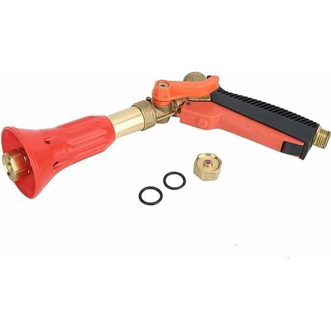 Buse de tuyau d'arrosage, pistolet de pulvérisation en métal robuste avec buse en laiton complet (1/5)