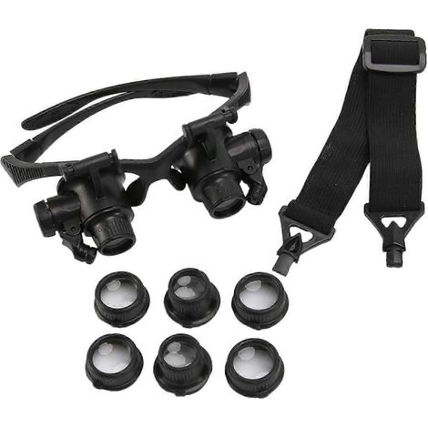 Outils pour montres, kit d'outils de réparation de montres, loupe frontale avec éclairage LED, grossissements 10x, 15x, 20x et 25x, outils de réparation de montres (loupe) kns (1/5)