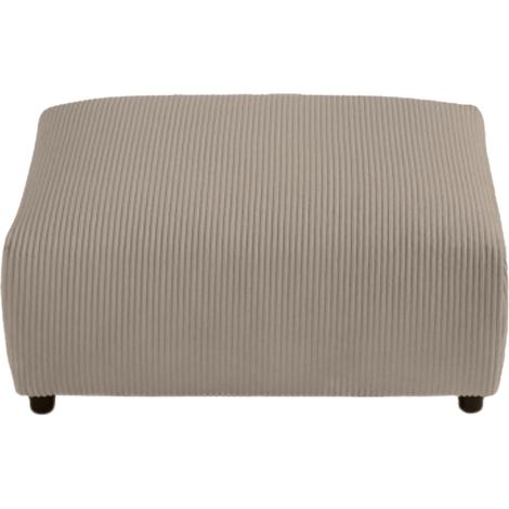 ENA - Pouf en velours côtelé Café 88x88x37 cm