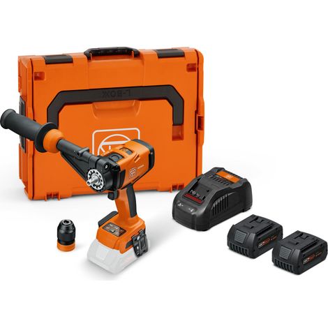 Trapano avvitatore a batteria Fein a 4 velocità ASCM 18-4 QM AS Set 5 Ah, 2x 5,0 Ah e caricatore in L-BOXX