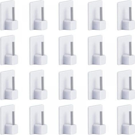 20 pcs Rideaux Crochets Adhésifs pour Tringle Rideau Crochet Autocollant Accroche Rideau Sans Percage 1928mm (1/4)