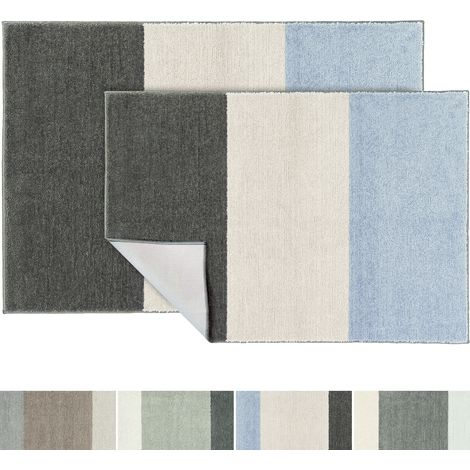 Badematte Horizont Dunkelgrau/Silbergrau/Blaugrau 60 x 90 cm