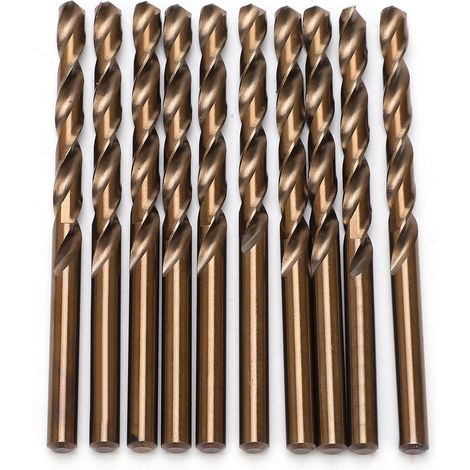 10 Stück Spiralbohrer aus HSS-Stahl mit geradem Schaft, 6,5 mm, für Metallbearbeitung und Zubehör (1/5)