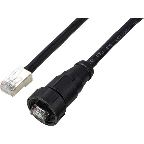 TRU COMPONENTS TC-E13T-MR6-MCA/NCA-0.5PV-S RJ45-Kabel mit geradem, IP67 (Gewinde), CAT6A, 0,5 m TC-1